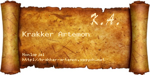 Krakker Artemon névjegykártya